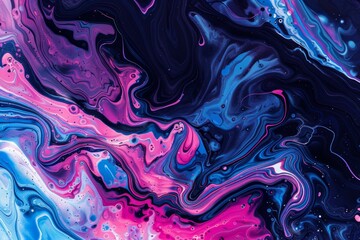 Obraz premium Mesmerizing cosmic marble with vibrant blue and pink swirls
