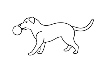 

dog playing with a ball line art drawing, isolated line art of a dog collection
