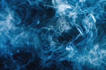Obraz premium A blue smokey background with a white and blue swirl. The smoke is thick and dense, creating a mood of mystery and intrigue