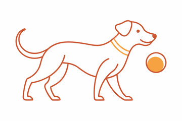 

dog playing with a ball line art drawing, isolated line art of a dog collection

