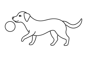 

dog playing with a ball line art drawing, isolated line art of a dog collection
