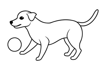 

dog playing with a ball line art drawing, isolated line art of a dog collection
