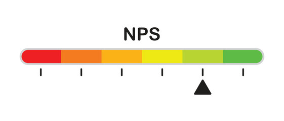 NPS color scale is a tool for measuring customer satisfaction Net promoter score, sign, label.
