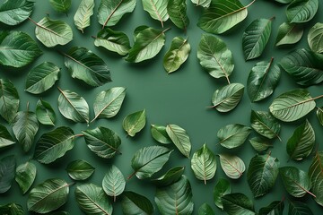Obraz premium Green Leaf Surface Pattern - Nature Background for Eco Designs, Prints, and Posters