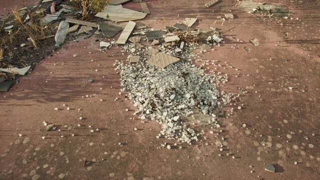 Remnants Of An Exploded Bomb