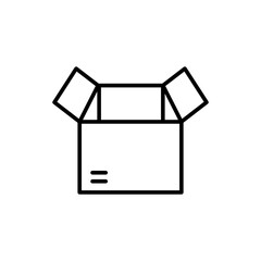 Box packaging outline icons, minimalist vector illustration ,simple transparent graphic element .Isolated on white background