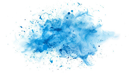 splash of watercolor, light blue and yellow on white background