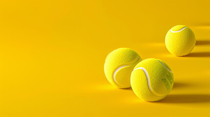 Tennis Balls on a Yellow Background