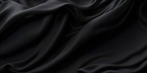 Obraz premium Dark abstract background with flowing black fabric