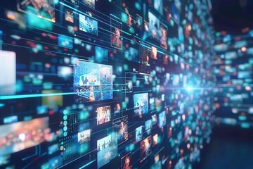 Fototapeta premium Future of Entertainment. Streaming technology concept