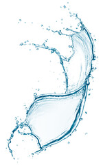Blue water splash isolated