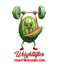 Funny Watermelon Art Weightlifter Biker