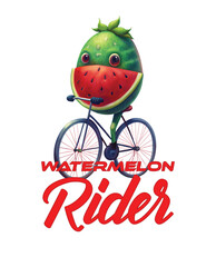 Funny Watermelon Art Weightlifter Biker