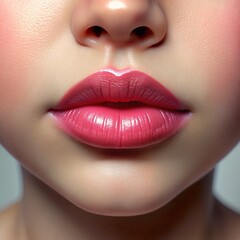 Naklejka premium child with lips, closeup ,realistic 