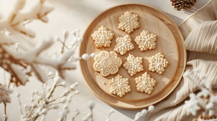 Fototapeta premium Cookies arranged on festive plate
