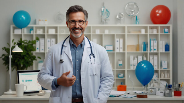 Portrait of a doctor in hospital on doctors day celebration
