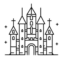 Obraz premium Princess palace, castle icon, castle, Castle png, Line Art Castle, Minimalist Wall Art, Castle Illustration, Castle Silhouette, Line art princes, Line art Palace, Fantasy Castle SVG, Castle Tower, Cas