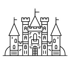 Fototapeta premium Princess palace, castle icon, castle, Castle png, Line Art Castle, Minimalist Wall Art, Castle Illustration, Castle Silhouette, Line art princes, Line art Palace, Fantasy Castle SVG, Castle Tower, Cas