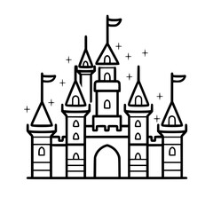 Princess palace, castle icon, castle, Castle png, Line Art Castle, Minimalist Wall Art, Castle Illustration, Castle Silhouette, Line art princes, Line art Palace, Fantasy Castle SVG, Castle Tower, Cas