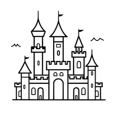Princess palace, castle icon, castle, Castle png, Line Art Castle, Minimalist Wall Art, Castle Illustration, Castle Silhouette, Line art princes, Line art Palace, Fantasy Castle SVG, Castle Tower, Cas
