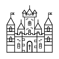 Obraz premium Princess palace, castle icon, castle, Castle png, Line Art Castle, Minimalist Wall Art, Castle Illustration, Castle Silhouette, Line art princes, Line art Palace, Fantasy Castle SVG, Castle Tower, Cas