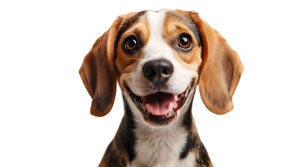 Happy Beagle with Bright Eyes and Wide Smile