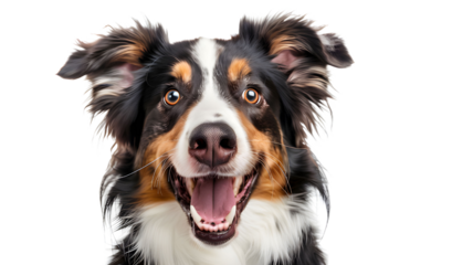 Happy Australian Shepherd Dog with Bright Eyes..
