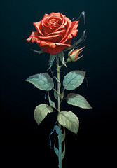 red rose on black background