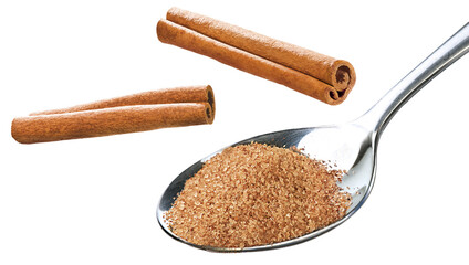 Löffel mit Zimtzucker, Zimtstangen