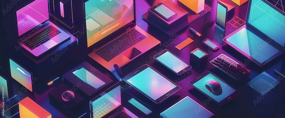 Poster modern web design. responsive design concept