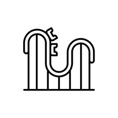 Roller coaster icons, minimalist vector illustration ,simple transparent graphic element .Isolated on white background