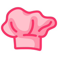 Pink Chef Hat Cartoon Drawing Icon Illustration