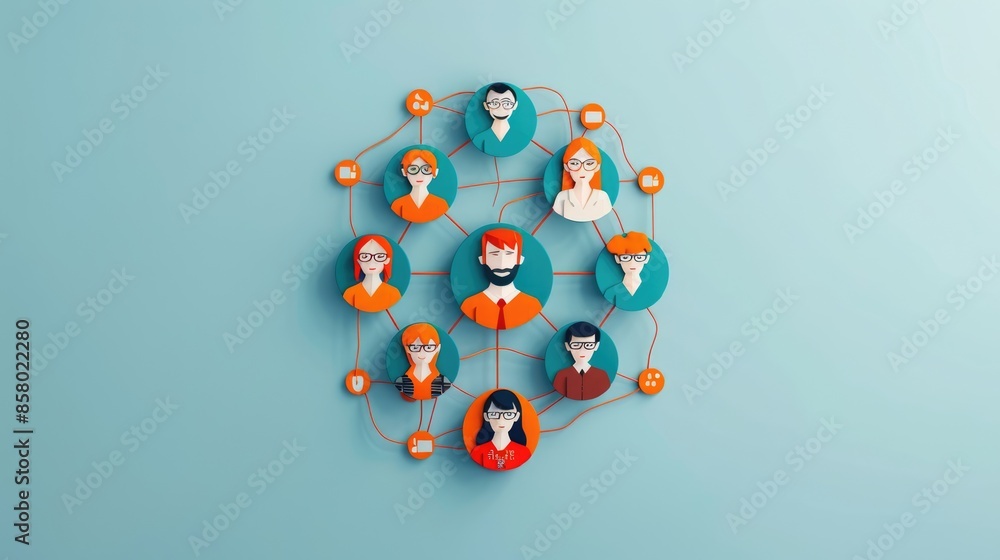 Poster global connections: virtual networking event for professionals embracing remote work, generative ai