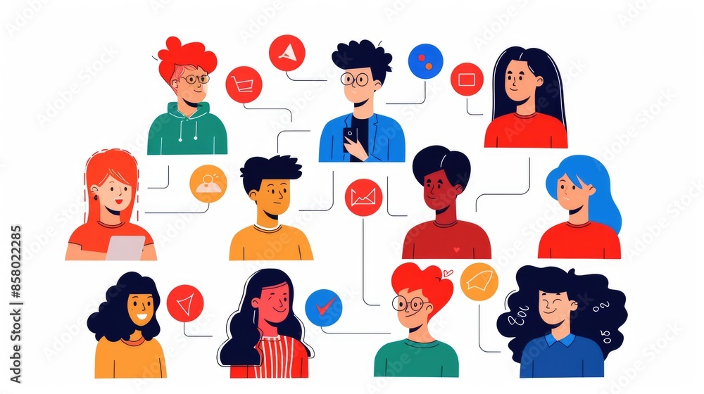 Poster global connections: virtual networking event for professionals in remote work environment, generativ
