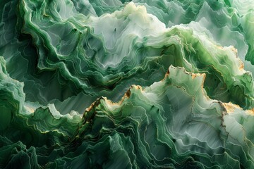 Obraz premium Green Swirls Modern Marble AbstractCloseOperation