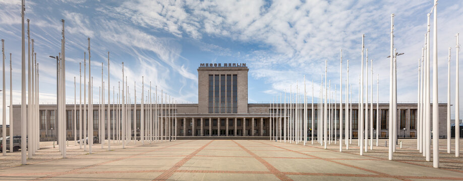 Berlin, Germany - May 8. 2024:  View of the Messe Berlin Building - an International Exhibition Hall