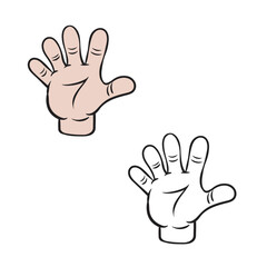 Opened palm of the hand icon, cartoon outline style. Drawing with line art style. Easy to edit. Vector illustration