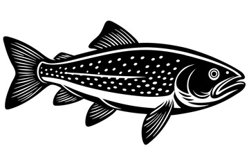 trout fish silhouette vector illustration