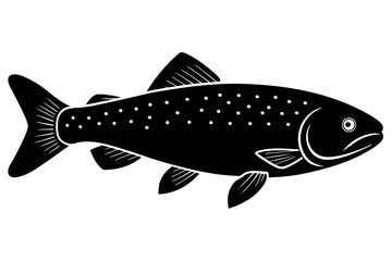 trout fish silhouette vector illustration