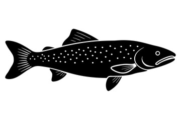 trout fish silhouette vector illustration