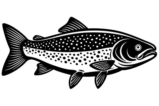 recommend clip art: trout fish silhouette vector illustration