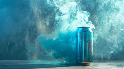 A blank energy drink can