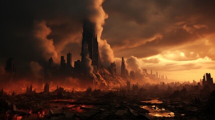 Terrifying Apocalyptic Environment After Disaster Situation
