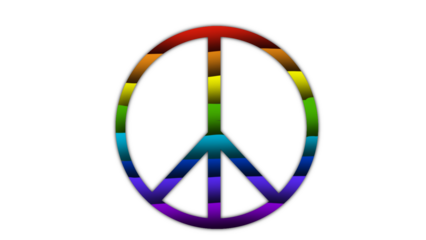 isolated rainbow-colored peace symbol with a transparent background, perfect for design, advocacy, and decorative projects, showcasing its vibrant and positive message