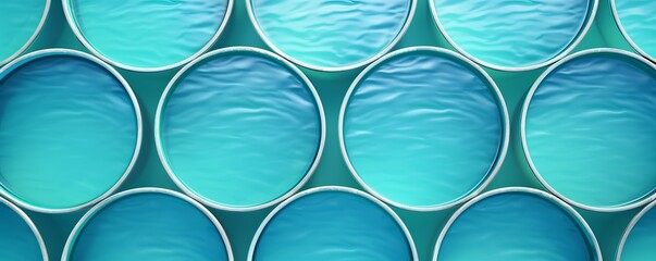 Abstract circular pattern with blue and turquoise gradient, creating a soothing geometric design perfect for modern backgrounds and graphic design.