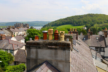 Different chimney shapes in Wales, UK