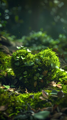 Long heart shaped topiary in the forest