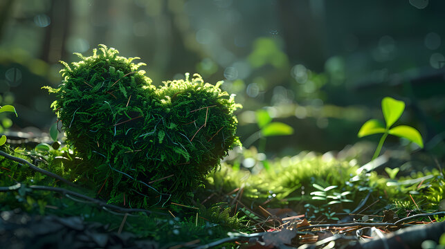 Long heart shaped topiary in the forest