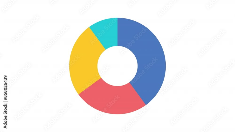 Poster animated pie diagram. statistical graph animation. rolling circle, reversing. data visualization. co