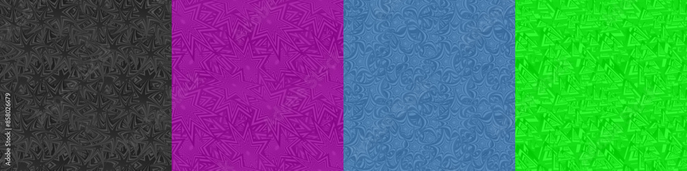 Poster seamless geometric pattern background set